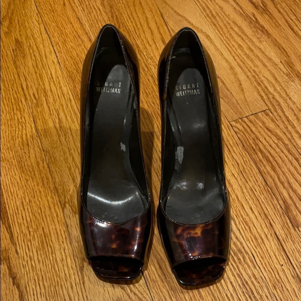 Stuart Weitzman open toe pump Tortoise shell sz9.5